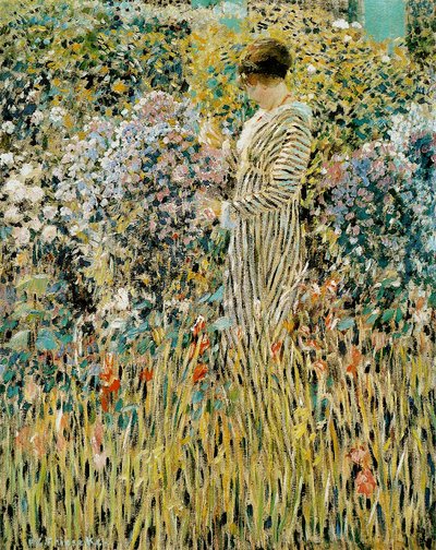 GardeninFrancaisの女性：庭の女性 作： Frederick Carl Frieseke